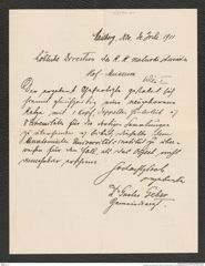 Nachlass Franz Steindachner, Brief von Gustav Geber an Franz Steindachner (30.07.1911), Inv.Nr. 152.01, Seite 1